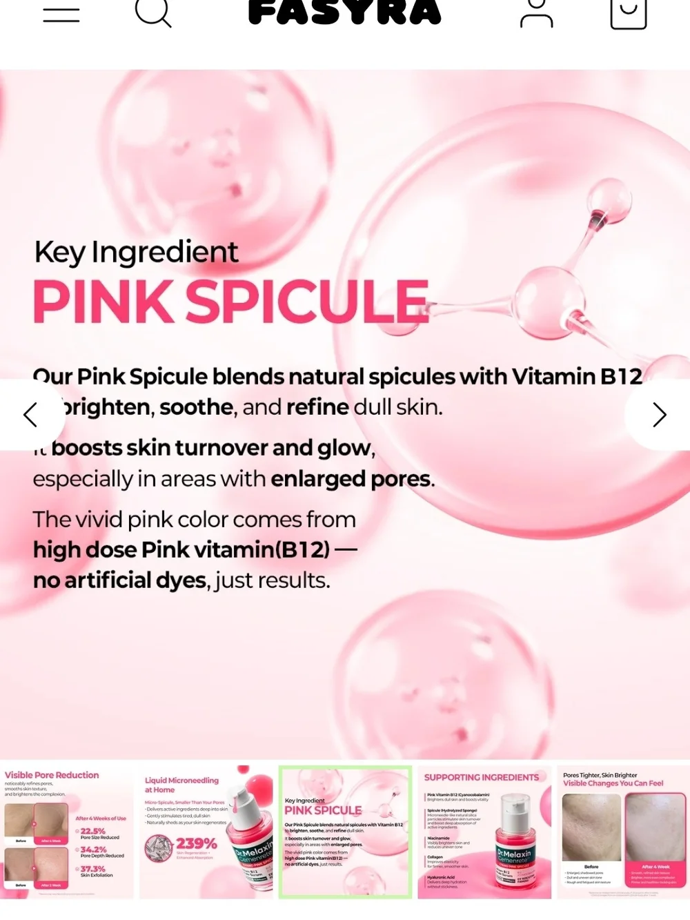 Cyano Pink Spicule Calcium B12 Serum - Pink